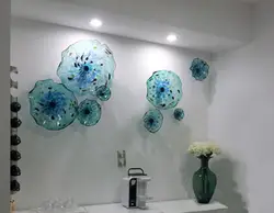 Украшение стены Современный муранское стекло Горячая продажа выдувное стекло ручной работы искусство настенные цветок тарелки