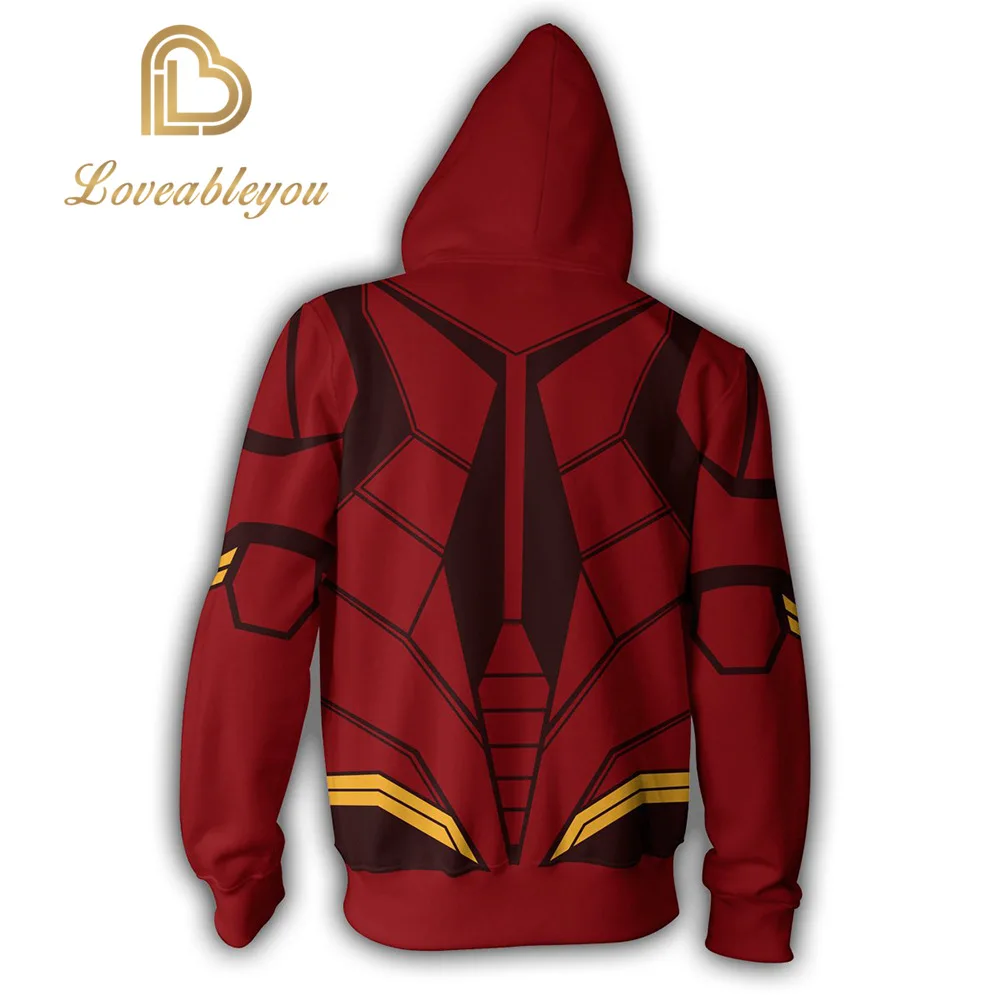 Костюмы для косплея DC Hero флэш человек полная молния тонкие толстовки крутой пуловер пальто куртка унисекс Толстовка