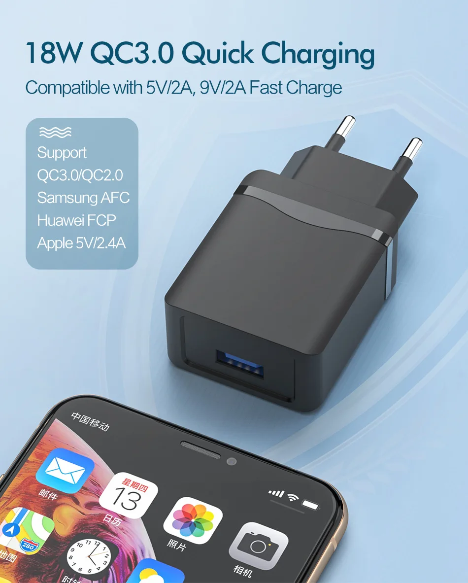 18 Вт Быстрая зарядка 3,0 USB зарядное устройство QC 3,0 QC 4,0 Быстрая зарядка портативное зарядное устройство для мобильного телефона для iPhone Xiaomi samsung для huawei