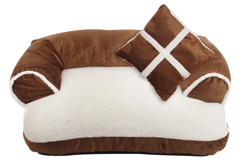 Pawstrip роскошный диван-кровать для собак с подушкой съемные, пригодные для стирки Мягкая флисовая кровать для кошек теплая кровать для маленьких собак чихуахуа S/M/L