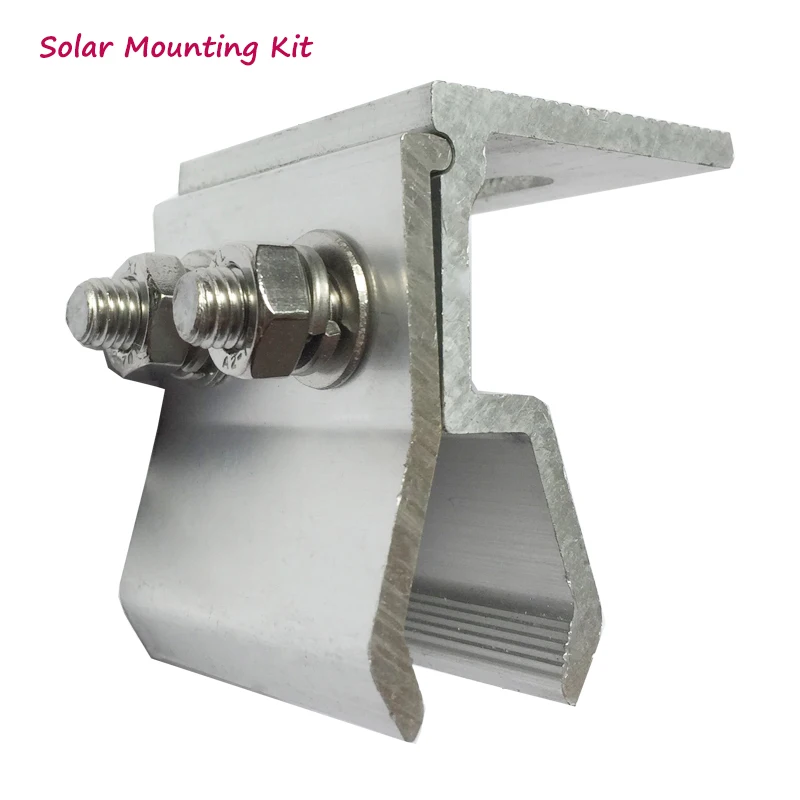 

house solar panel installation solar kit accessories brackets system aluminum material fixed clamp base on steel roof