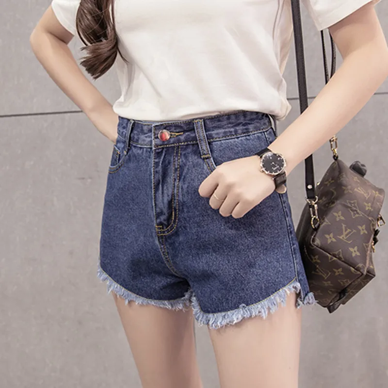 Женские джинсовые шорты с высокой талией уличная одежда мешковатые широкие