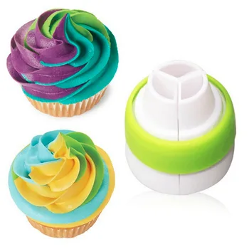 

3 Hole Combined Tool Icing Piping Nozzle Tricolor Converter Pastry Cream Cake Decorating Tools For Cupcake Fondant Cookie