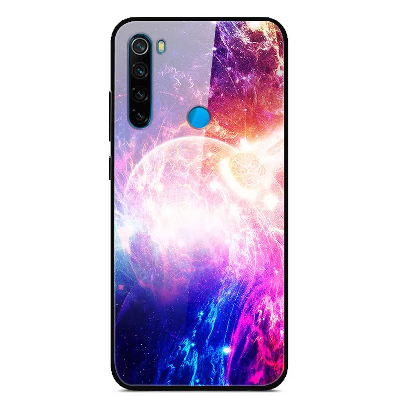 Чехол для Redmi note 8 T, жесткая задняя крышка из закаленного стекла для Xiaomi Redmi Note 8 T, защитный чехол для телефона, силиконовый бампер, чехол для Note8T 8 T