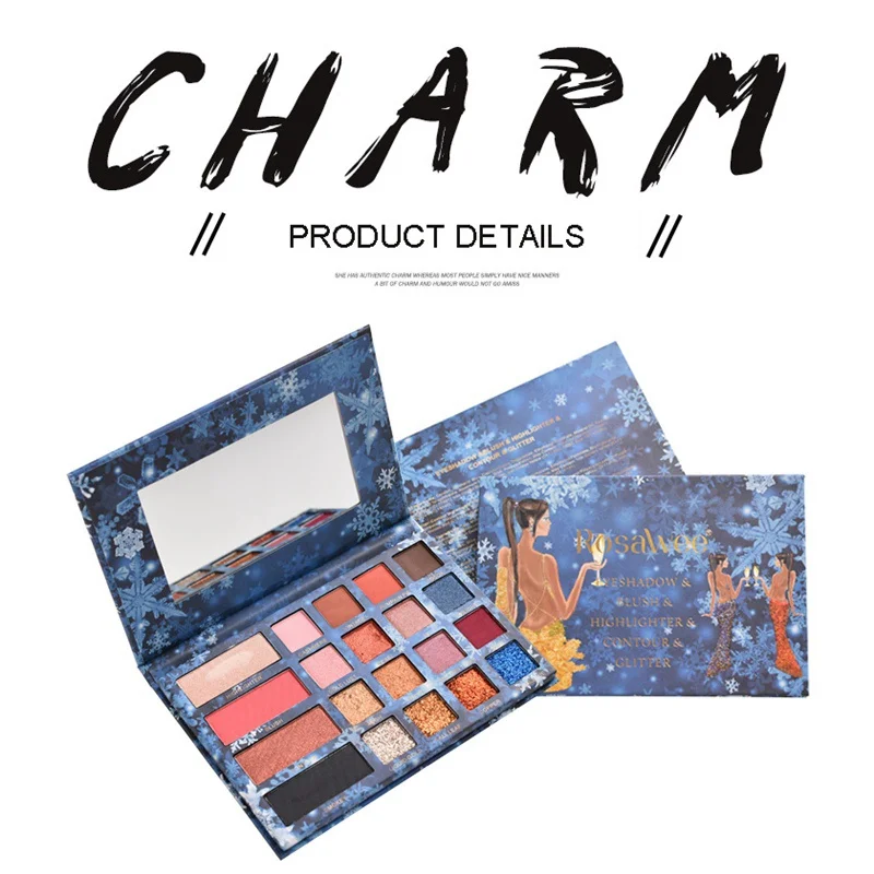20 Colors Eyeshadow Pallete Fashion Diamond Glitter Eye Shadow Blush Set Professional Makeup High Pigment Safe Palette