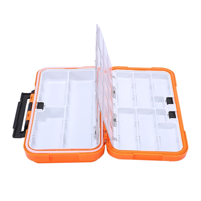 

TOP!-Multi-Function Fishing Storage Box Waterproof Double Layer Orange Plastic Box Hook Accessories Fishing Gear Fishing Supplie