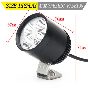 

LDDCZENGHUITEC 4LED Motorcycle Headlight Scooter ATV 12W 6000K LED Motorbike Moto Working Spot Light With switch DRL Headlamp