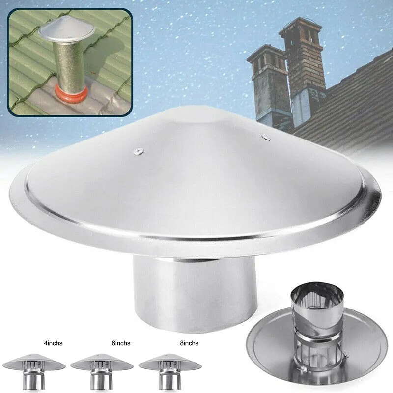 468InchStovePipeChimneyCapFireplacesRainHatSmokewareZinc