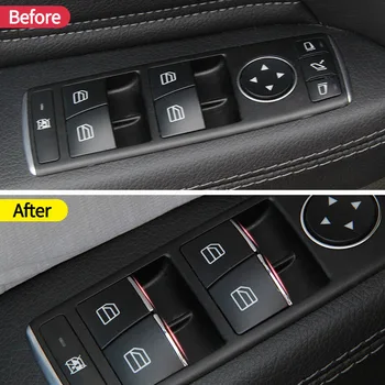 

1 Set Door Lift Button Stickers For Mercedes Benz A B CLA GLA Class W176 W246 ABS Chorme Car Door Lift Button Sticker