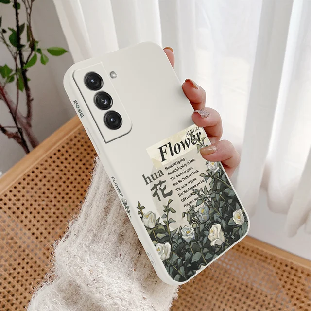 Oil Painting Roses Silicone Case For Samsung Galaxy S21 S20 FE S10 S9 Ultra Plus S10e Note 20 ultra 10 9 Plus Phone Back Cover White