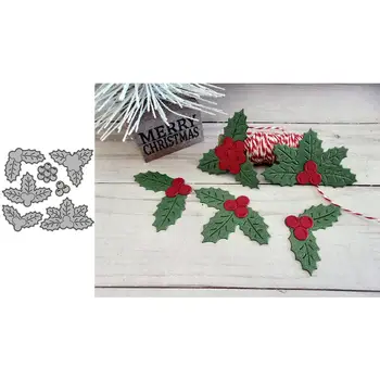 

Christmas Holly Leaves Set Metal Craft Dies Cutting For Diy Manual Scrapbooking Paper Stencils New Embossing Dies 2020