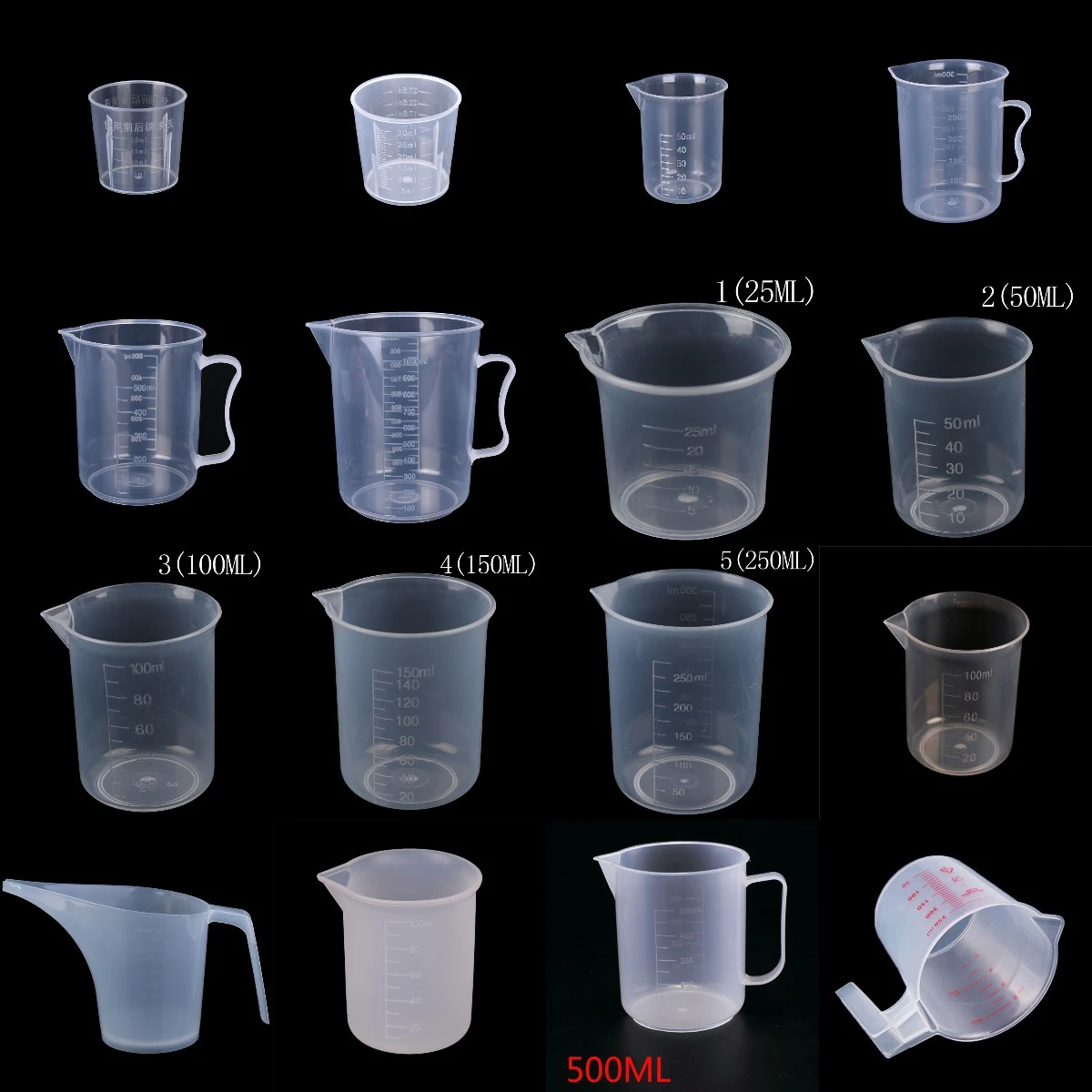 1 10pcs 1000ml Plastic Graduated Measuring Cup Liquid Container Epoxy Resin Silicone Making Tool Transparent Mixing Cup Measuring Cups Jugs Aliexpress