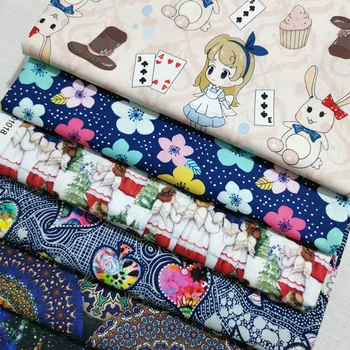 

110cm Wide Cartoon Printed Fabric Quliting Cotton Fabrics for Patchwork DIY Handmade Bag Cloth Sewing Material Accessories