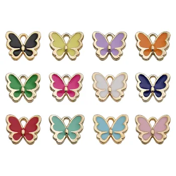 

Peixin 10pcs/lot charm colorful butterfly pendant accessories DIY jewelry making butterfly earrings findings DIY handmade