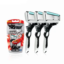 Good Quality Dorco Razor Men 3 Pcs lot 6 Layer Blades Razor for Men Shaving Stainless