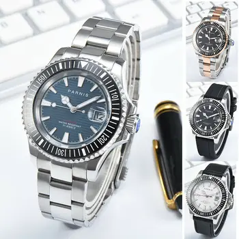 

Free Shipping 41mm Parnis Miyota Automatic Men's Mechanical Watch Rubber Strap Luminous Mark Sapphire Glass