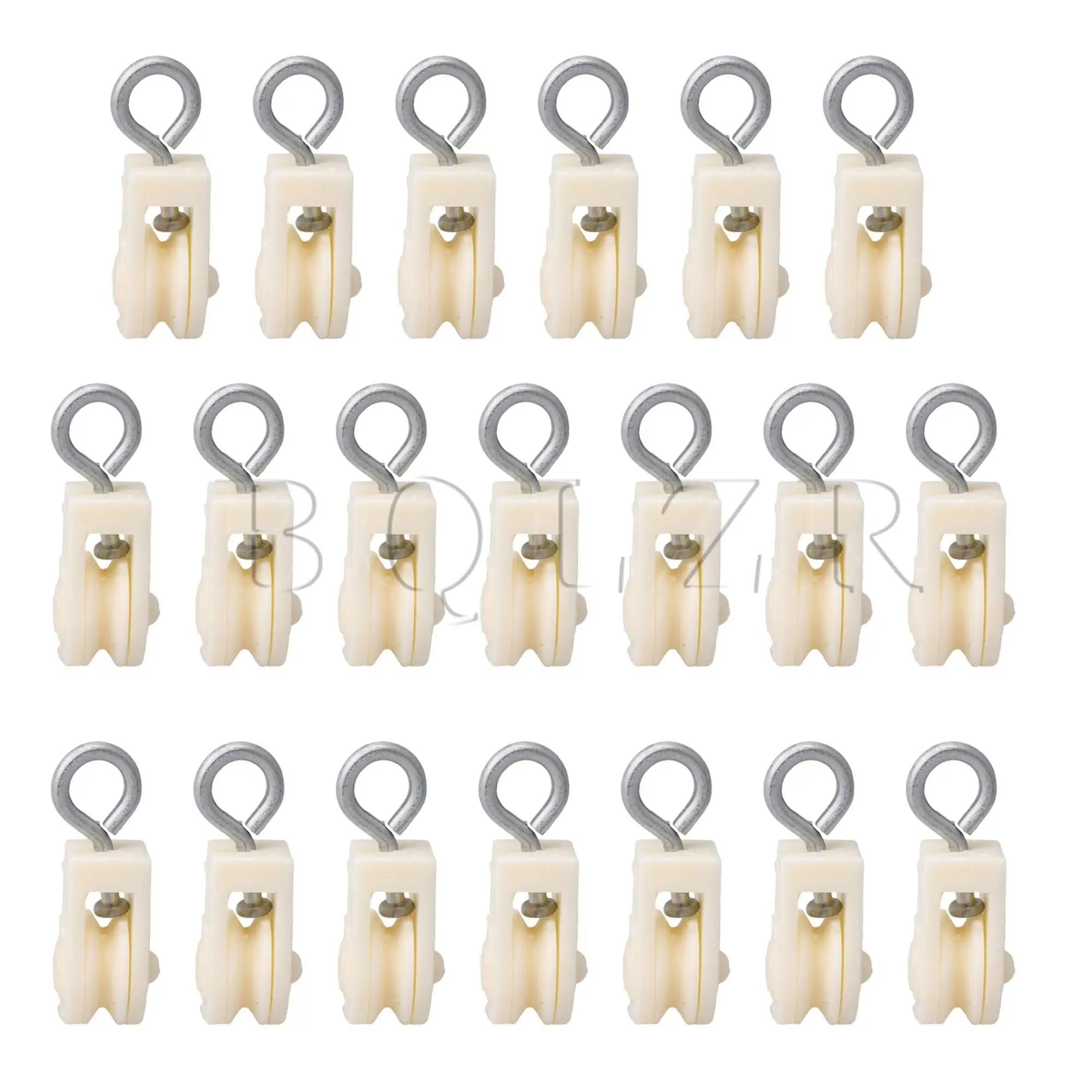 BQLZR 20 Pcs swivel pulley stainless steel single wheel pulley block 6x2.2cm swivel pulley