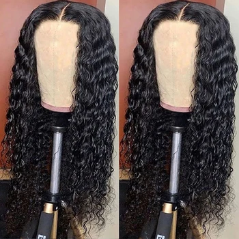 

Aircabin Water Wave 30 Inch HD T Part Lace Wigs Glueless Brazilian Remy Human Hair Lace Front Wigs For Women 150% Density