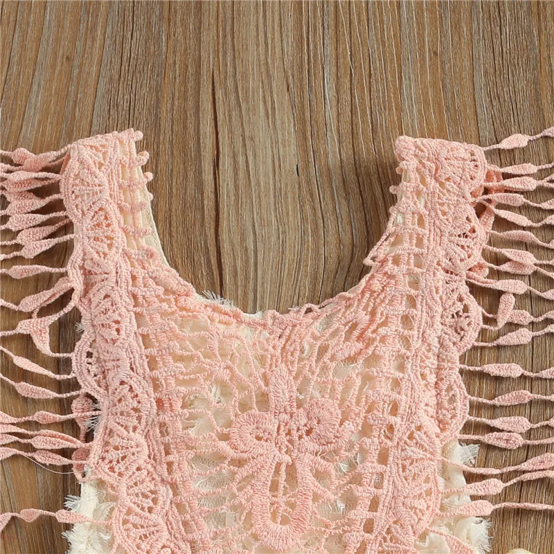 Cute Infant Baby Girls Romper 0-24M Summer Princess Newborn Baby Girls Elegant Lace Crochet Sequins Sleeveless Romper Jumspuits Tulle Dress Outfits 7 Styles Bamboo fiber children's clothes