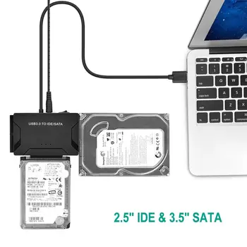 

USB 3.0 To IDE Converter External Hard Disk Universal Adapter Data Transfer Converter for 2.5/ 3.5 Inch Optical Drive HDD SSD