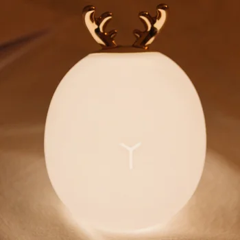 

Deers Rabbit Silicone Night Light Touching Chargeable Christmas Atmospheres Lamp L9 #2