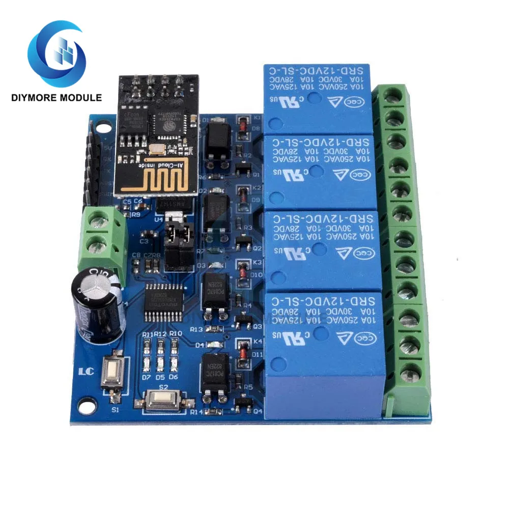 Wifi Módulo De Relé Canais Esp8266 Esp01 Placa Interruptor Do Relé Sem ...