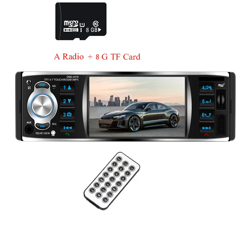 1 Din автомагнитола " дюймов HD TF Аудио стерео USB FM Bluetooth Камера заднего вида Авторадио Зеркало Ссылка 4018b - Цвет: A radio-8G