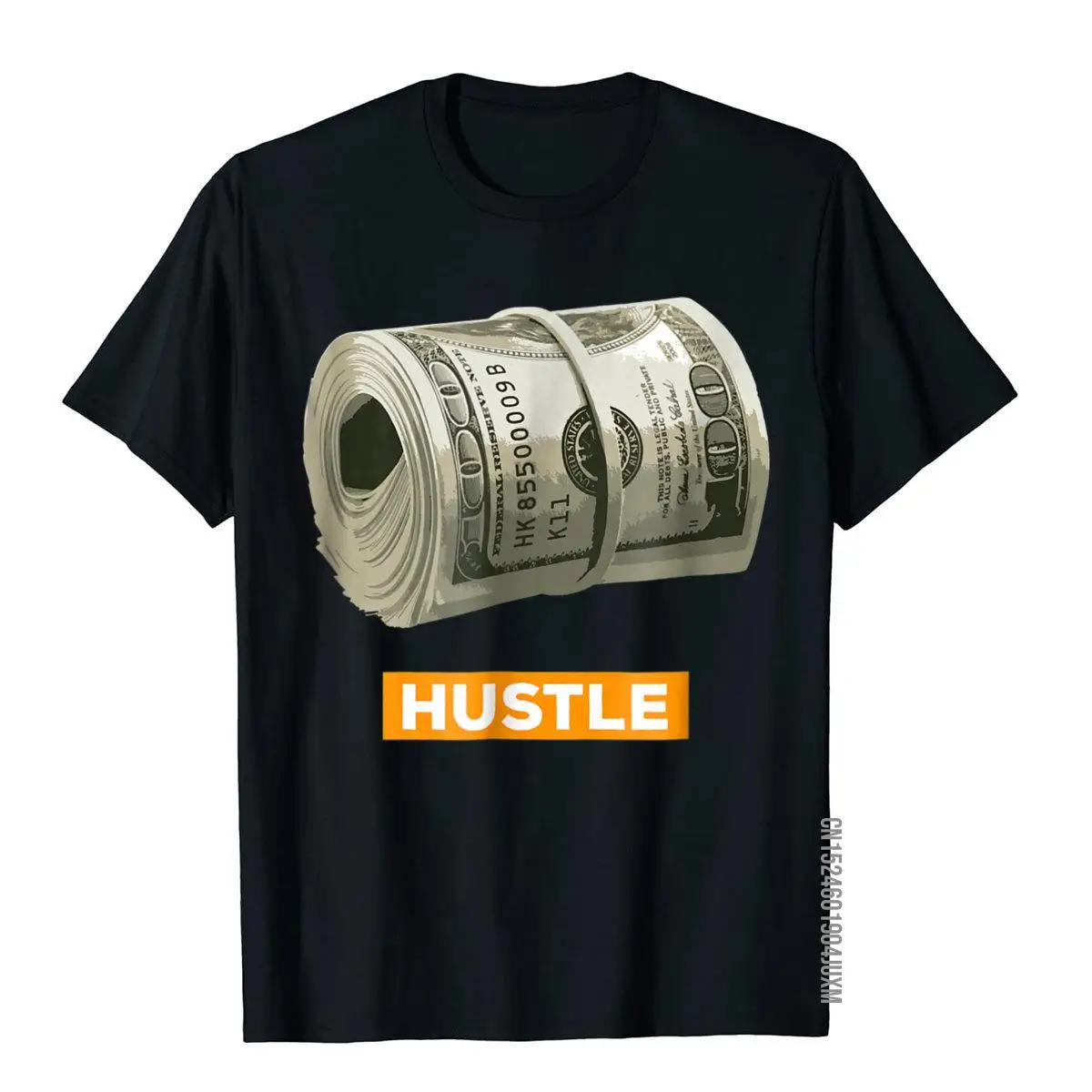 Hustle T-Shirt bank-roll money wad 100 dollar bills shirt__97A3275black