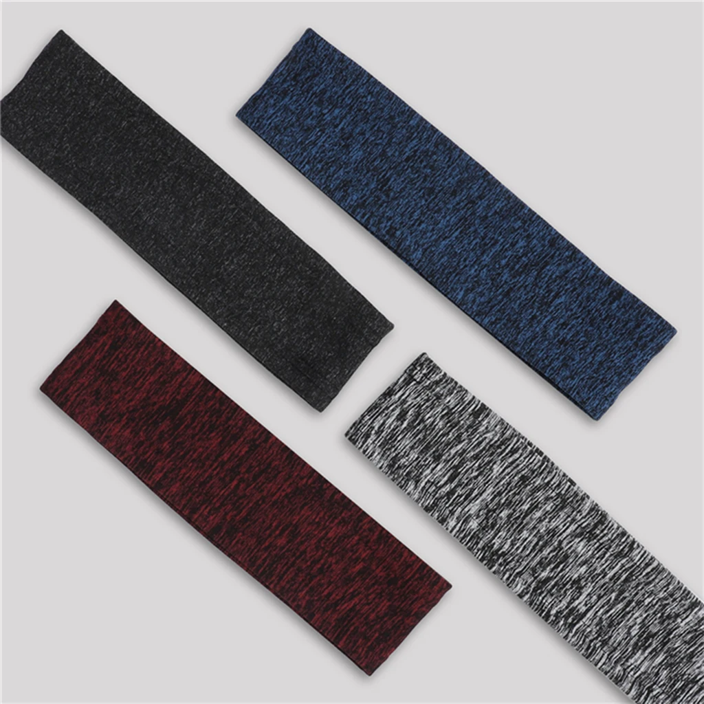 Men Women Sports Headband Gym Tennis Basketball Sweatband Stretchy Hairband Yoga Running Athletic Sweat Wicking Hair Band