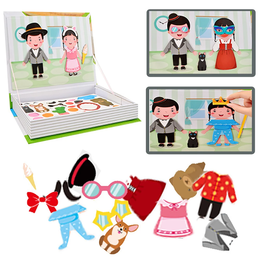 Магнитная головоломка одежда со вставками до транспортных средств для рисования и письма доска Образование игрушка Идеальный Путешествия Игрушка