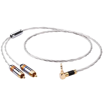 

3.5mm to 2 RCA audio cable one point two one point two four strands of pure silver wire core