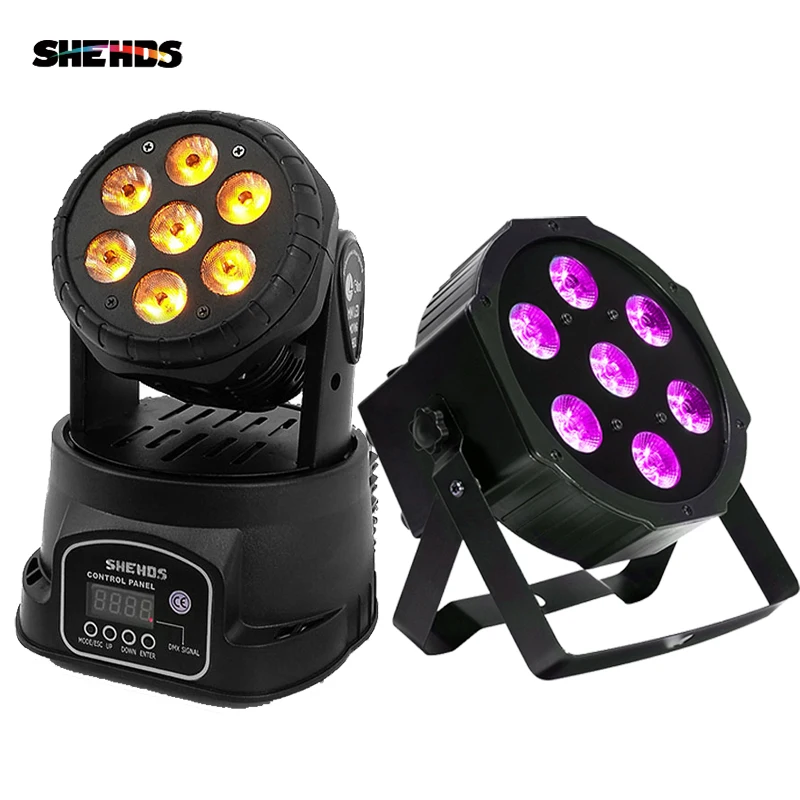 Светодиодный прожектор SHEHDS с движущейся головкой 7x18 Вт RGBWA + UV DMX 12/16 каналов
