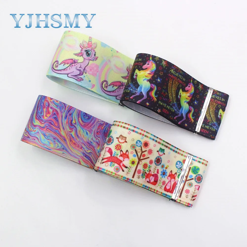 YJHSMY I 19812 1905 38 мм 10 ярдов Мультяшные ленты термопечать grosgrain сделай сам упаковочные