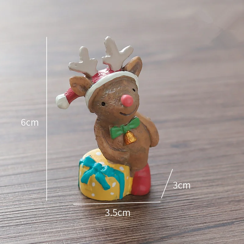 Смола мини Санта Клаус Снеговик Рождественское украшение "Лось", рождественские украшения для дома, одежда на Рождество подарки поделки РОЖДЕСТВЕНСКИЕ, с животными - Цвет: elk
