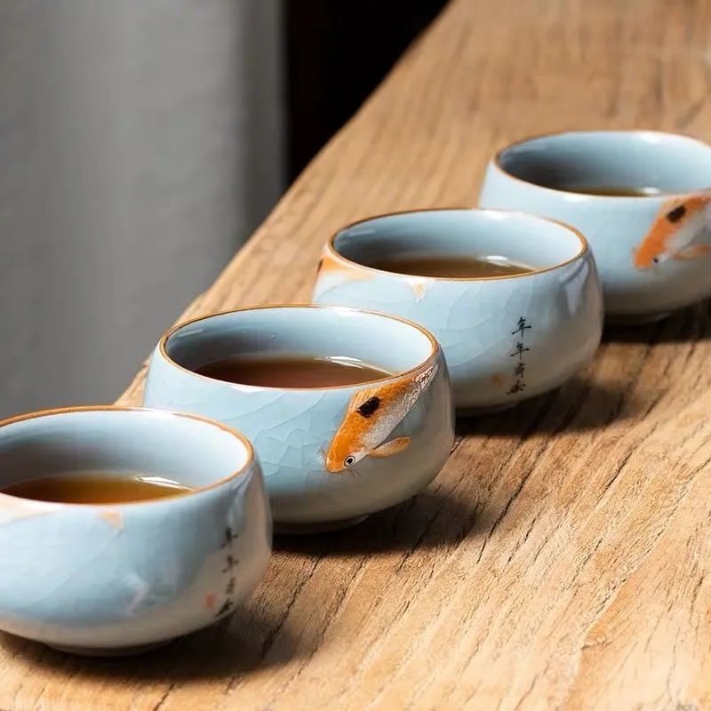 Ru Kiln Ceramic Tea Cup Set - Kung Fu Tea Set Gift...