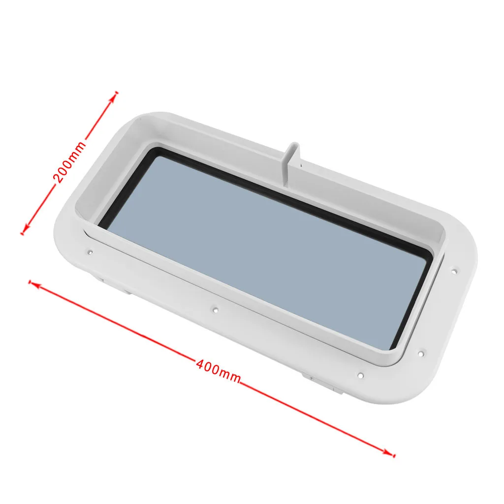 Yacht Rectangular Opening Portlight Porthole 3.5 inch 9cm Replacement Window Port Hole - ABS Tempered Glass - White