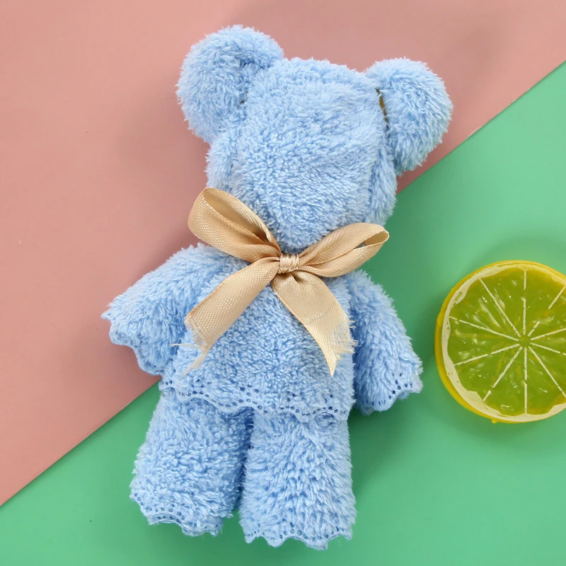 NEW Coral Velvet Bear Shape Hand Towel Face Washing Towel Super Absorbent Comfort Towels Baby Shower Party Wedding Gifts 35x75cm
