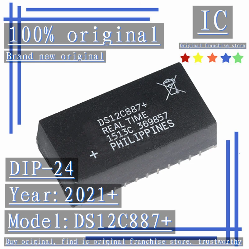 2021+100% Brand new original 1PCS-5PCS DS12C887+ DIP-24 Clock/calendar I2C interface Real-time clock | Электронные компоненты и