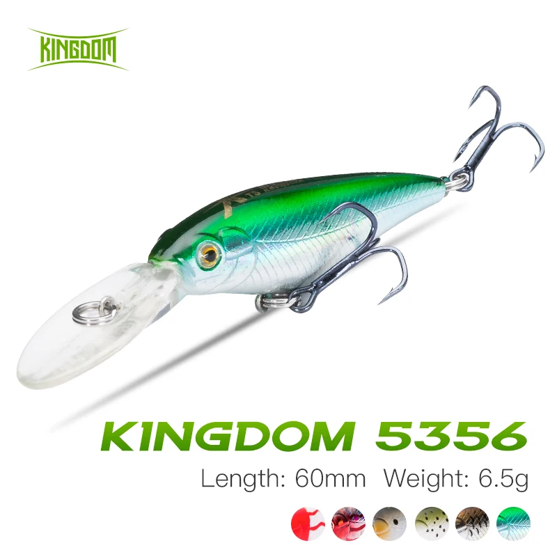 

Kingdom Suspending Minnow Lure 60mm 5.6g Hard Artificial Jerkbait For Carp Pike Peche Bass Trolling Fishing Wobblers