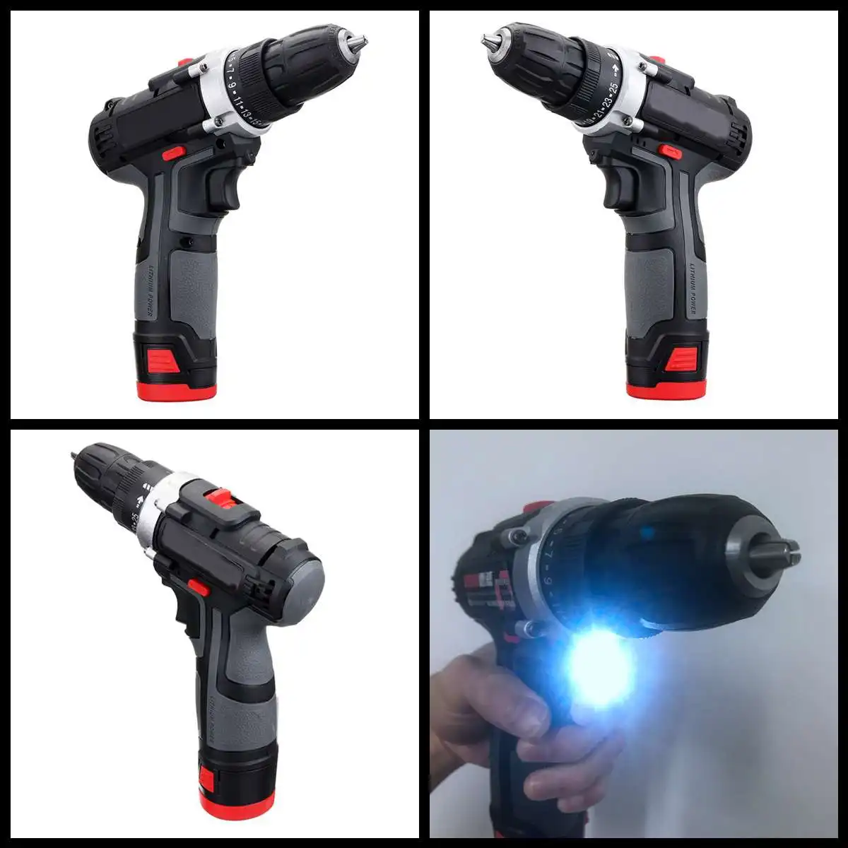 100-240V Cordless Drill Impact Drill Double Speed