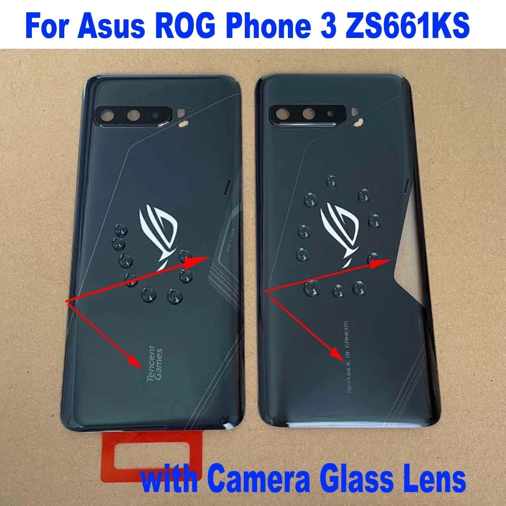 Original Rear Cover For Asus ROG Phone 3 Rog3 ZS661KS I003D Back Battery Case Housing Door Lid Shell with Camera Glass Len | Мобильные