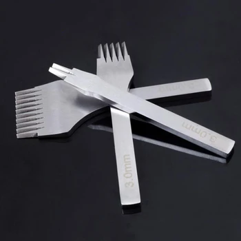 

3pcs/set Spacing Punch Tool For Leather Hole Punches Tool Lacing Stitching Sewing DIY Leather Craft Tools 2/5/10 Prong