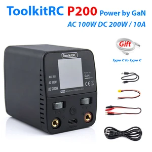 Image 1 - Toolkitrc P200 Gan Voeding AC100W Dc 200W Max 10A Output Met Type C 65W Output Snel Opladen Voor iphone Sumsung