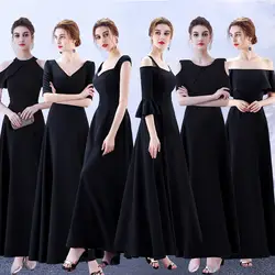 Новые Вечерние для хозяйки банкета платье длинный свитер женское платье черные платья для невесты Короткие Creme Короткие вечерние платья