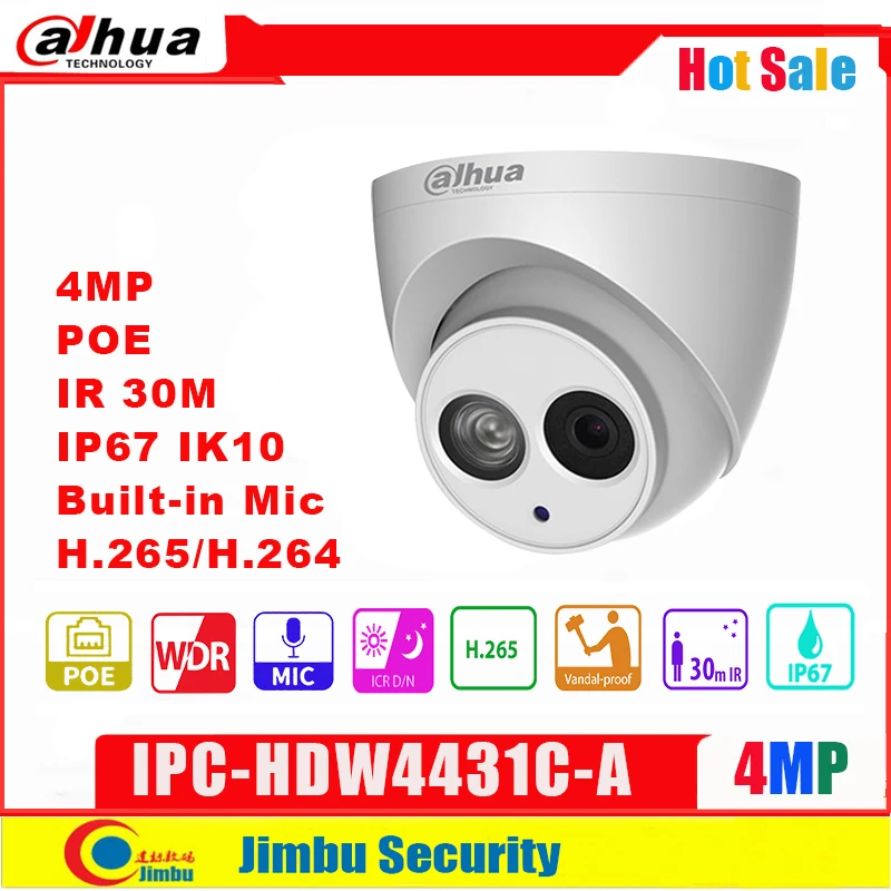 Сетевой видеорегистратор Dahua IP Камера 4MP Poe IPC HDW4431C A IR30M мини H.265 H.264 капельницы WDR