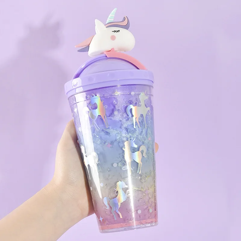 Unicorn Creative Water Bottle with Straw