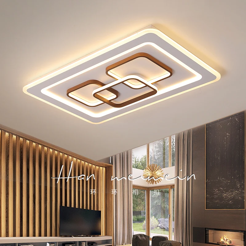 Remote control Surface Mounted Modern Led Ceiling Lights lamparas de techo Rectangle acrylic led lights lamp fixtures|light project lighting|light