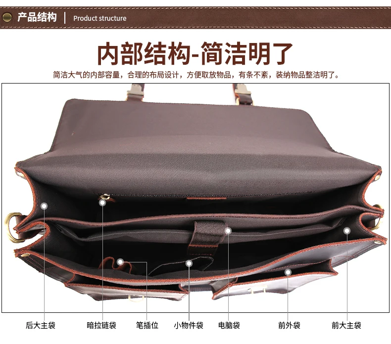 Портфели для мужчин 1" ноутбук файл сумка Сумки из натуральной кожи большой емкости Бизнес Путешествия сумка через плечо