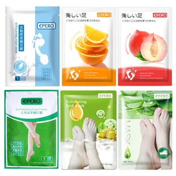 

EFERO 6packs Exfoliating Foot Mask for Legs Peeling Cuticle Dead Skin Feet Mask Moisturizing Socks for Pedicure Socks Foot Care