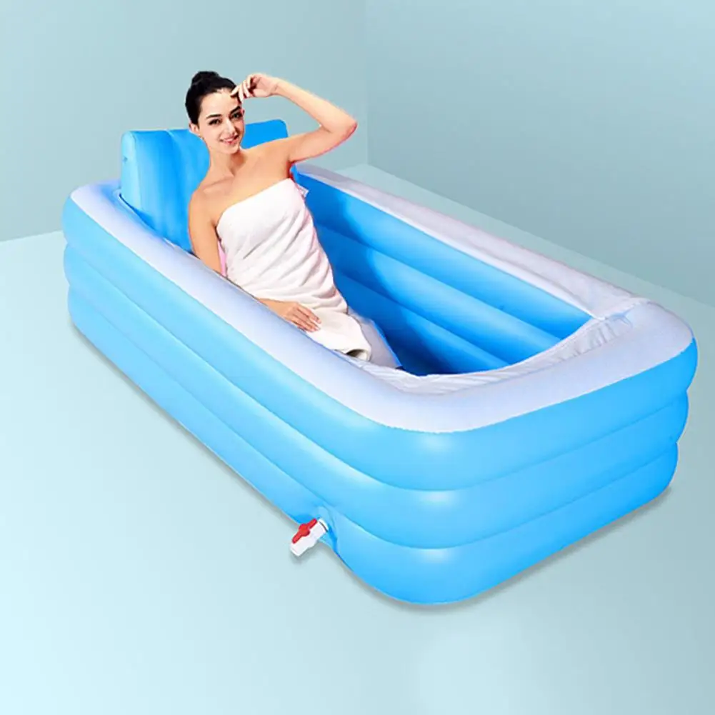 Une Baignoire Remplie D Eau Contient Environ Piscine gonflable en PVC en forme de S, 1.8M, avec dossier repliable et  isolant, baignoire familiale pour la maison des adultes - AliExpress